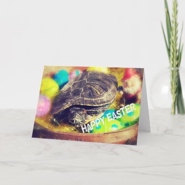 Tarjeta Festiva Tortuga de Pascua (Anverso)