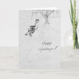 Tarjeta Festiva Tortuga del patinaje de hielo