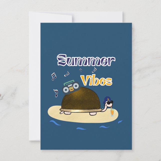 Tarjeta Festiva Tortuga grande divertida (Anverso)