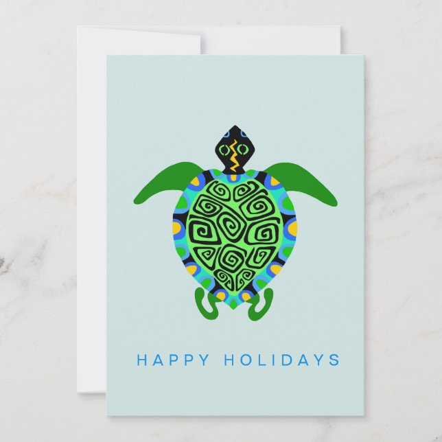 Tarjeta Festiva TORTUGA marina gráfica - Vida silvestre marina - s (Anverso)
