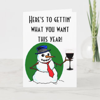 Tarjeta Festiva Tostada de Snowman