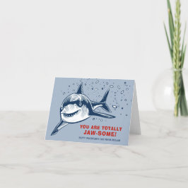 Tarjeta Festiva Totalmente Jaw-some Shark Kids Valentine