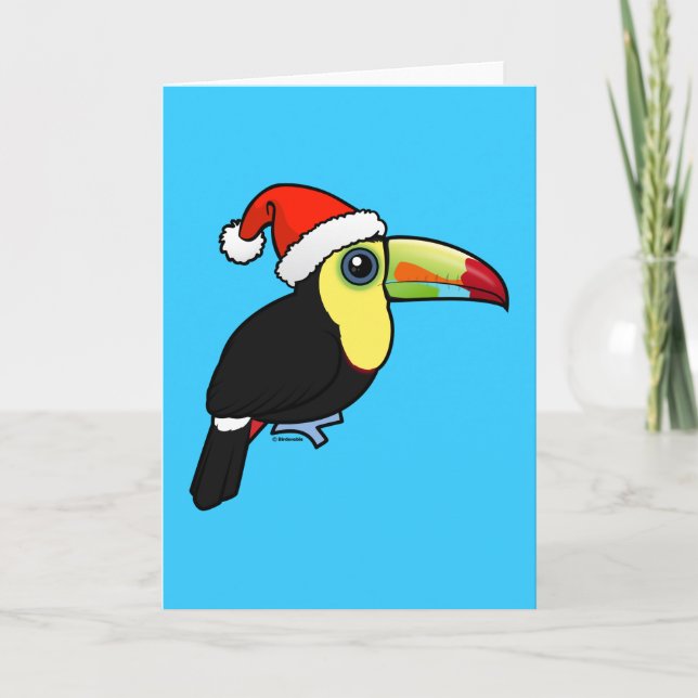 Tarjeta Festiva Toucan Quilla-cargado en cuenta Santa (Anverso)