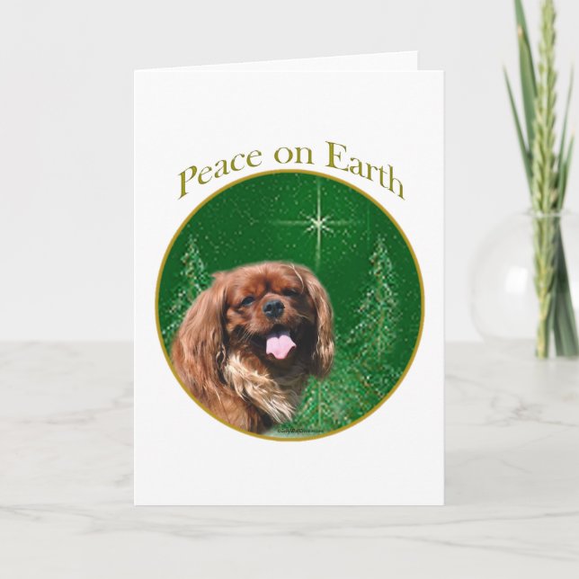 Tarjeta Festiva Toy English Spaniel Peace (Anverso)