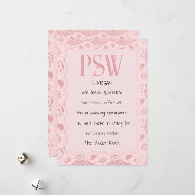 Tarjeta Festiva Trabajador de soporte personal (Anverso/Reverso In Situ)