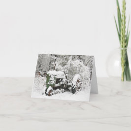Tarjeta Festiva Tractor cubierto de nieve
