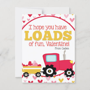 Tarjeta Festiva Tractor de El día de San Valentín de aula para niñ