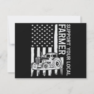 Tarjeta Festiva Tractor de granja patriota bandera de EE. UU. Día 