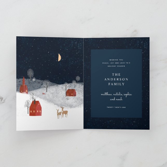 Tarjeta Festiva Tradicional Marina Rusa Roja Invierno Feliz Navida (Interior)
