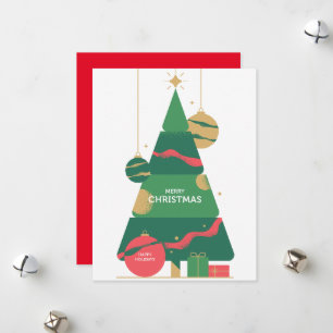 Tarjeta Festiva Tradicional Marina Rusa Roja Invierno Feliz Navida