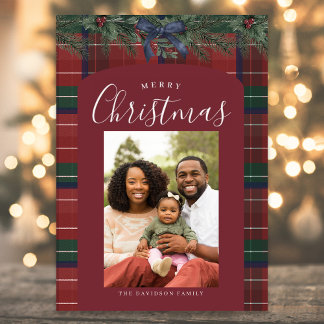 Tarjeta Festiva Traditional Plaid