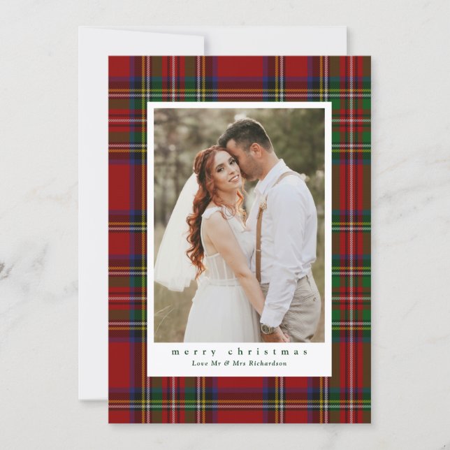 Tarjeta Festiva Traditional Royal Stewart Tartan Plaid Photo (Anverso)
