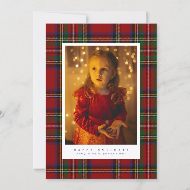 Tarjeta Festiva Traditional Royal Stewart Tartan Plaid Photo (Anverso)