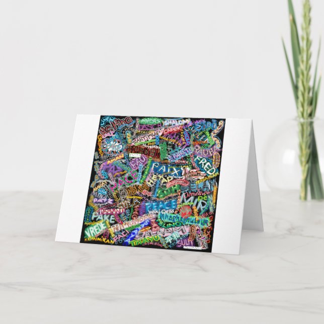 Tarjeta Festiva traducción del international de la paz de la (Anverso)