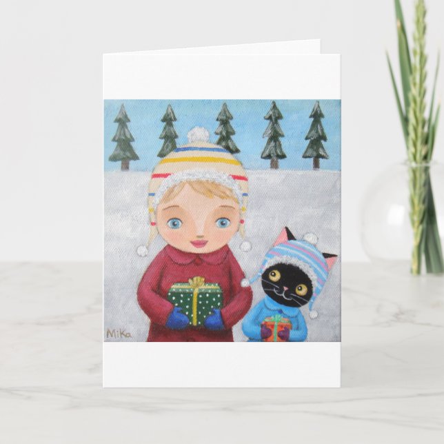 Tarjeta Festiva Traer regalos (Anverso)