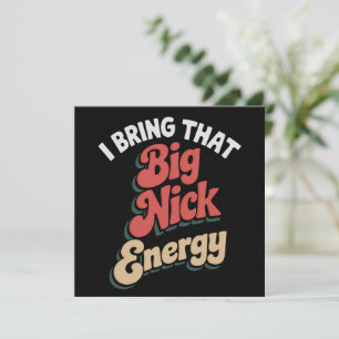 Tarjeta Festiva Traigo Esa Gran Energía De Nick Santa Xmas Diverti