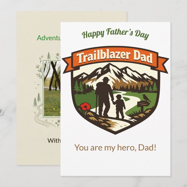 Tarjeta Festiva Trailblazer Dad Customizable Father's Day (Anverso / Reverso)