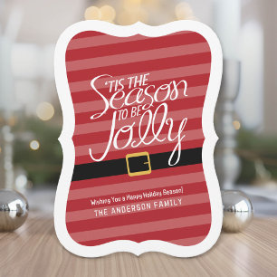 Tarjeta Festiva Traje alegre de Papá Noel navideño - No fotográfic