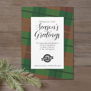 Tarjeta Festiva Traje verde de bienvenida de la temporada de logot