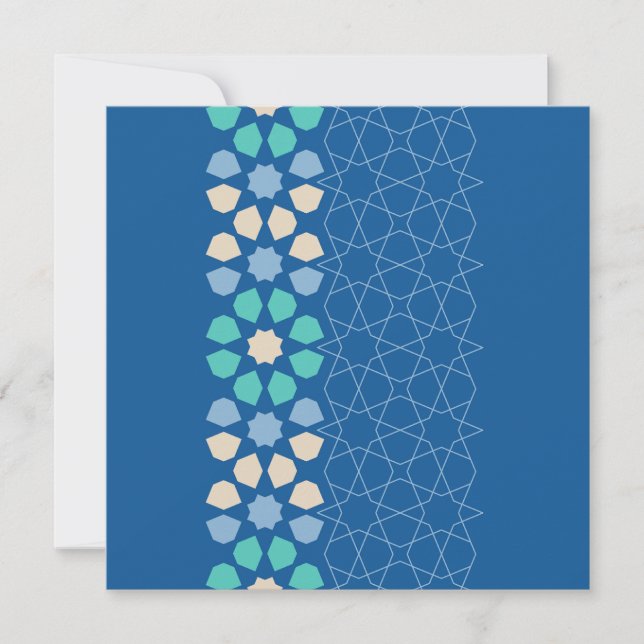 Tarjeta Festiva Tranquilidad turquesa azul (Anverso)