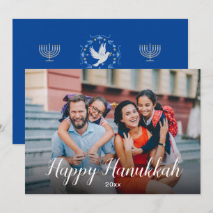 Tarjeta Festiva Tranquilizador regocijo Feliz Hanukkah Blue Modern