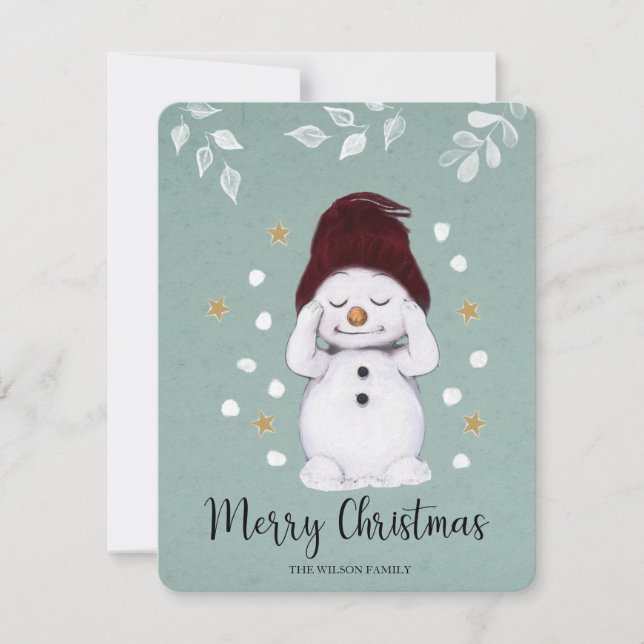 Tarjeta Festiva Tranquilos y tranquilos Navidades azules de invier (Anverso)