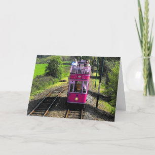 Tarjeta Festiva Tranvía rosa en lugar de paso