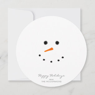 Tarjeta Festiva Trato de bienvenida a la ronda de Snowman moderno