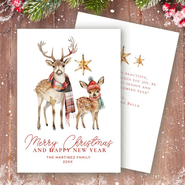 Tarjeta Festiva Trato de ciervo de Woodland y el flanco navideño S (Subido por el creador)