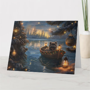 Tarjeta Festiva Travesía Navideña de Affenpinscher