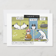 Travesura de Día de Acción de Gracias de Perro Gat