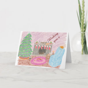 Tarjeta Festiva travesura Gatito-mas (navidad)