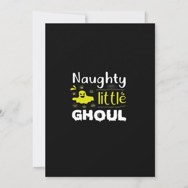Tarjeta Festiva Travieso pequeño ghoul (Anverso)