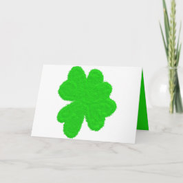 Tarjeta Festiva Trebol de cuatro hojas brillante día de San Patric