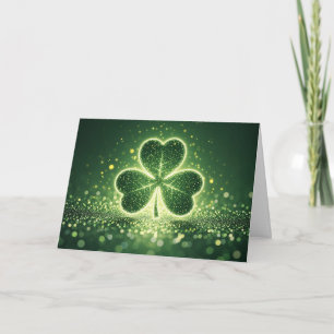 Tarjeta Festiva Trébol de la Suerte Brillante