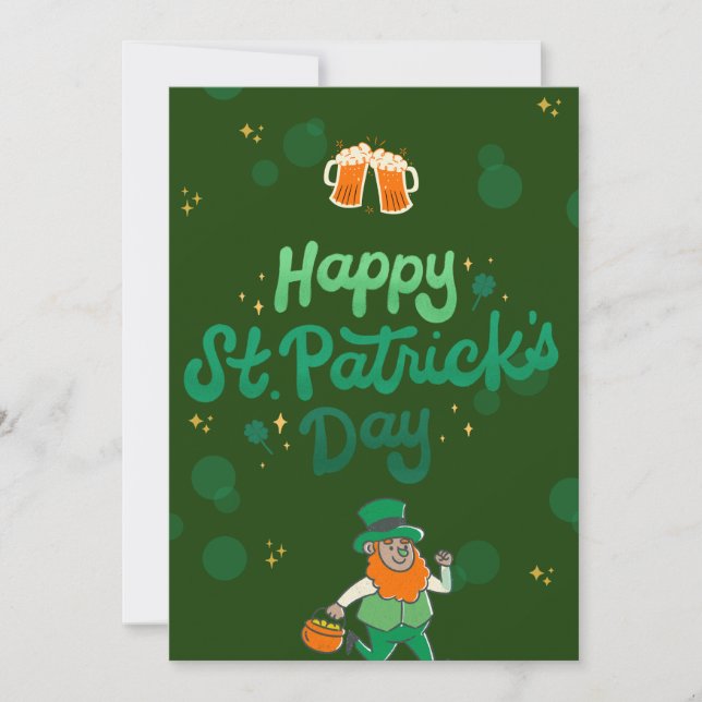 Tarjeta Festiva "Tréboles y travesuras: un día de San Patricio  (Anverso)