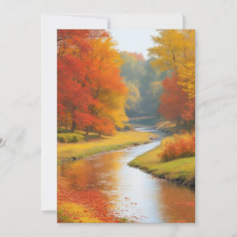 Tarjeta Festiva Trees Stream Colorful Autumns Wend Timeless Art