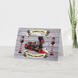 Tarjeta Festiva Tren de carbón de Santa Claus desde el Polo Norte