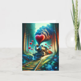 Tarjeta Festiva Tren del Día de San Valentín