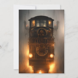 Tarjeta Festiva Tren fantasma de Halloween