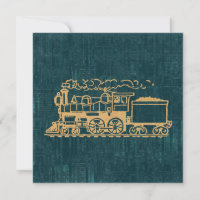 Tren Locomotor Estilo Art Retro Antiguo