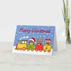 Tarjeta Festiva Tren Navideño Festivo