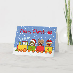 Tarjeta Festiva Tren Navideño Festivo