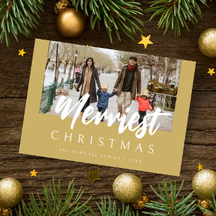 Tarjeta Festiva Trendy Chic Photo Merriest Christmas Quote