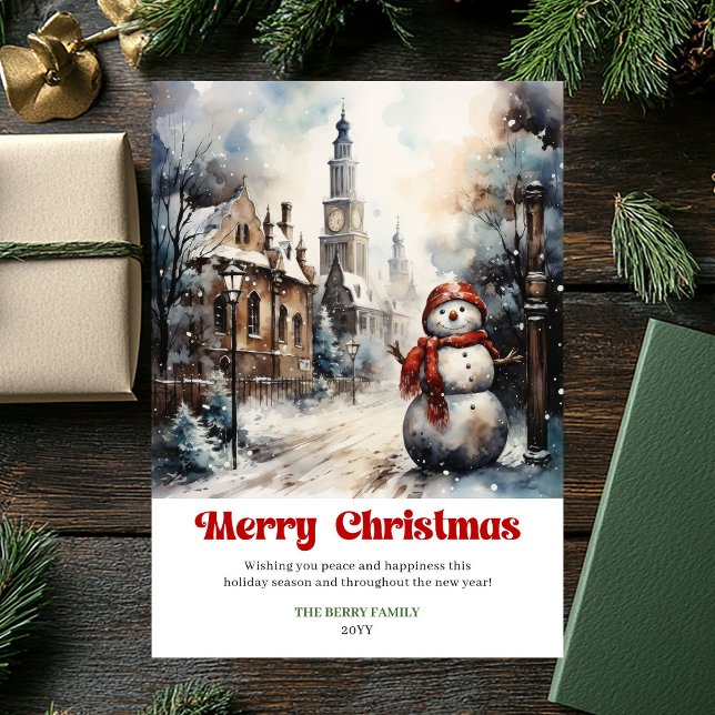 Tarjeta Festiva Trendy rustic Christmas scene bold playful holiday (Trendy rustic Christmas scene bold playful holiday card)