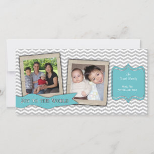 Tarjeta Festiva Trendy Zigzag Holiday Photo Card