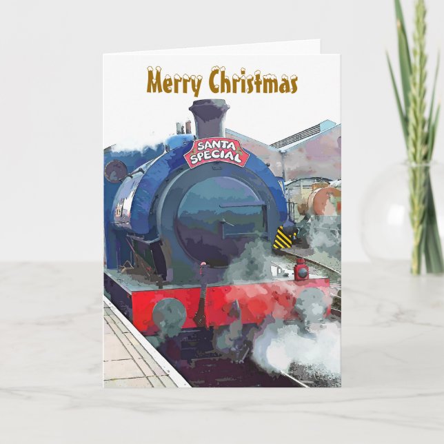 TARJETA FESTIVA TRENES DE VAPOR (Anverso)