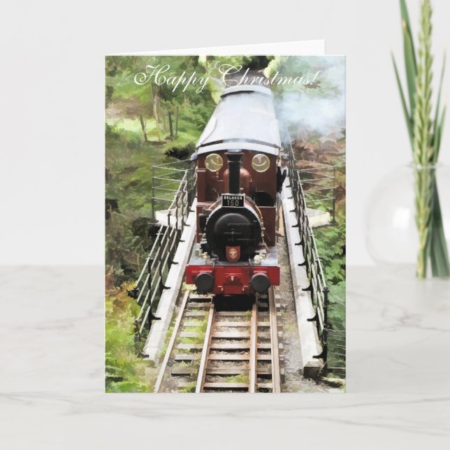 TARJETA FESTIVA TRENES DE VAPOR (Anverso)