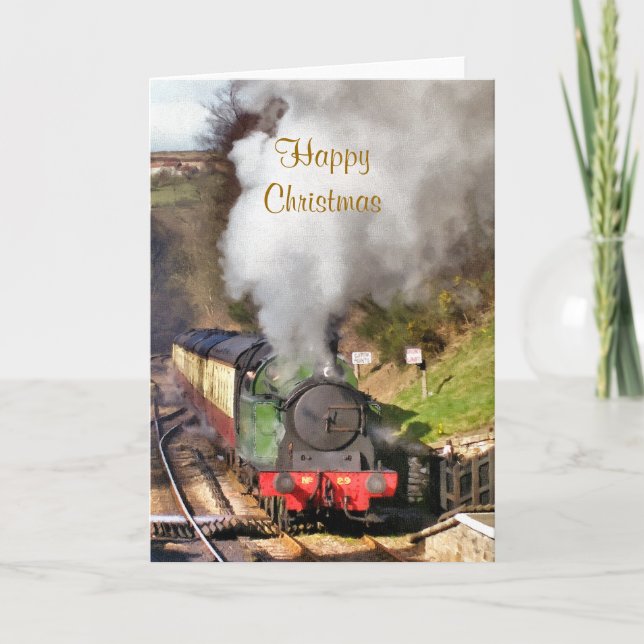 TARJETA FESTIVA TRENES DE VAPOR (Anverso)
