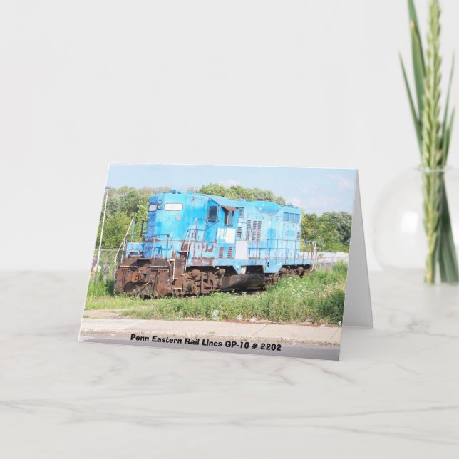 Tarjeta Festiva Trenes del este de Penn GP-10 # 2202 (Anverso)